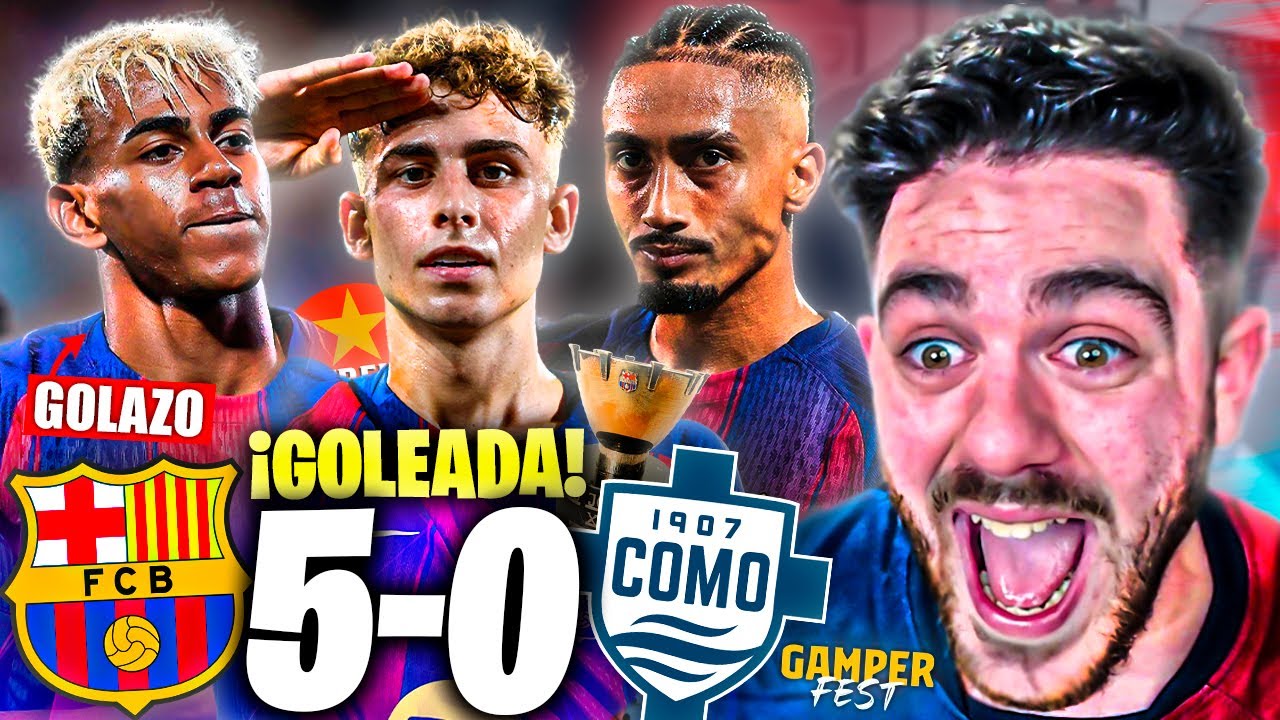 Barça 5-0 Como: dobletes de Fermín y Lamine, Gamper para Flick y un fallo de Marcus que enciende tertulias