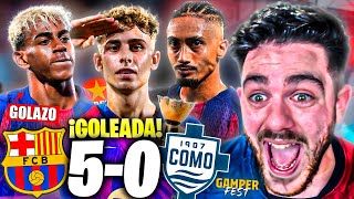 Barça 5-0 Como: dobletes de Fermín y Lamine, Gamper para Flick y un fallo de Marcus que enciende tertulias